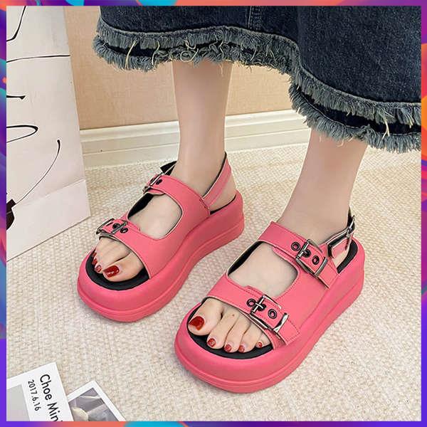 Lisa Giày Sandal Đế Dày Đế Dày Có Khóa Cài Phong Cách Dành Cho Nữ
