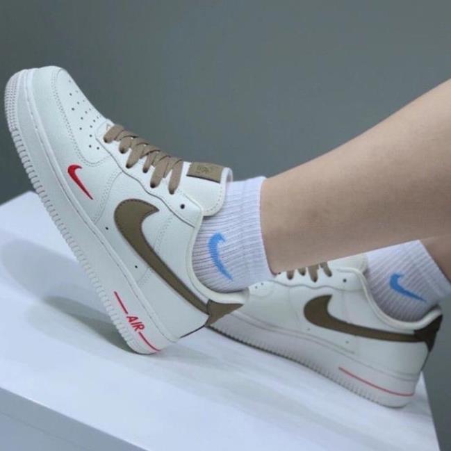 Giày sneaker AF1 trắng full Hot trend nam nữ, Giày thể thao FORCE 1 trắng vệt nâu đen xám dùng đi học,tập gym,chạy bộ