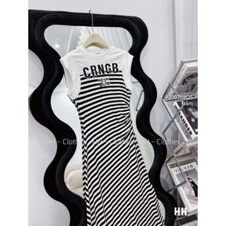 [Maysstore2020] Đầm sát nách phối sọc dáng dài 2007