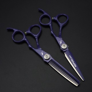 Kéo cắt tóc và kéo tỉa tóc FR800 Tím, Dụng cụ cắt tóc cao cấp dành cho anh em baber, Salon tóc chuyên nghiệp