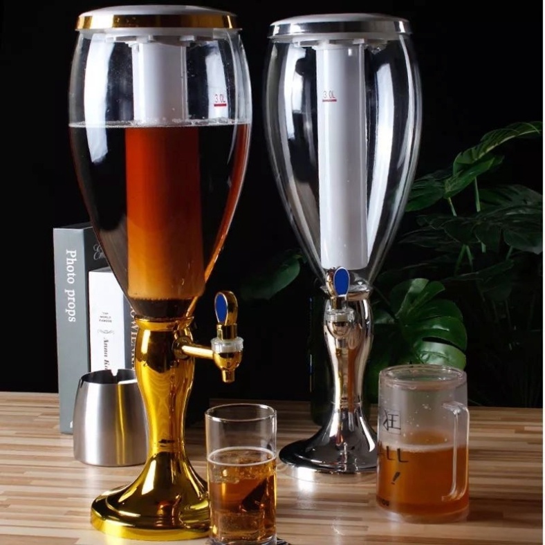 Tháp đựng bia, trà sữa, nước ngọt quả nhót 3L có đèn LED TA