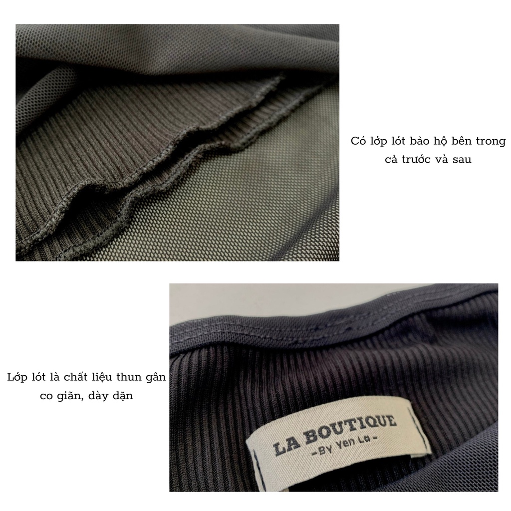 Áo ống xuyên thấu 2 lớp La Rosie Boutique cúp ngực tôn eo cá tính