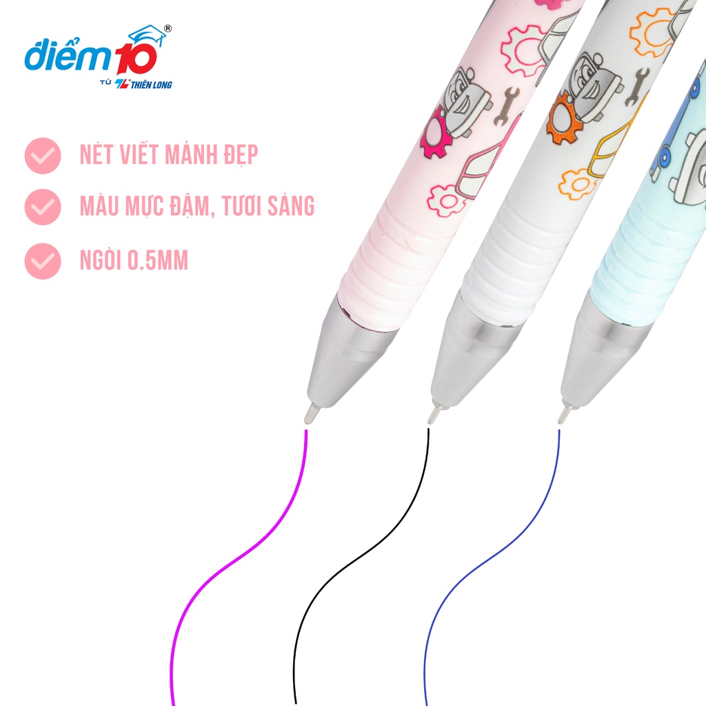 Combo 5 - 10 - 20 Bút gel Smooth Flowing Gel Ink Thiên Long Điểm 10 TP-GEL038