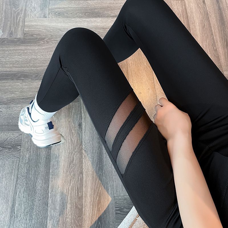 Jiashucheng Quần Legging Dài Đến Mắt Cá Chân Eo Cao Phối Lưới Rỗng Tập Yoga Búp Bê Barbie Phong Cách Mùa Hè Cho Nữ