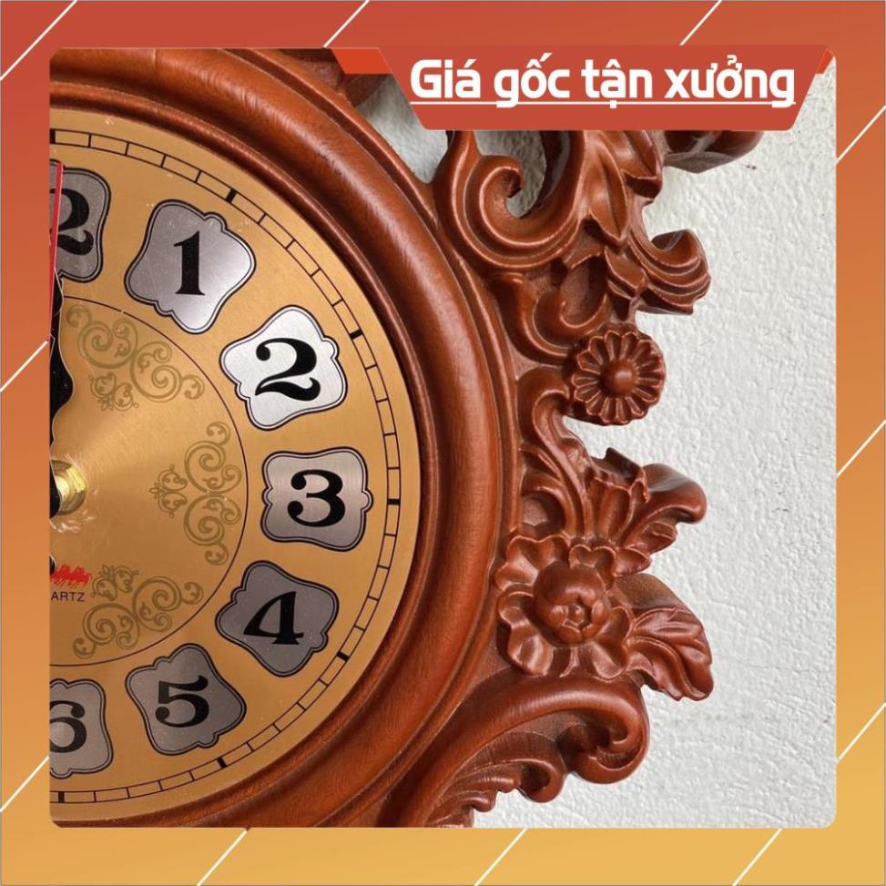 Tranh đồng hồ hoa lan tây treo tường phòng khách đồ gỗ mỹ nghệ hương đỏ mini cao cấp, Đồ gỗ Mỹ Sinh gia đình cao cấp