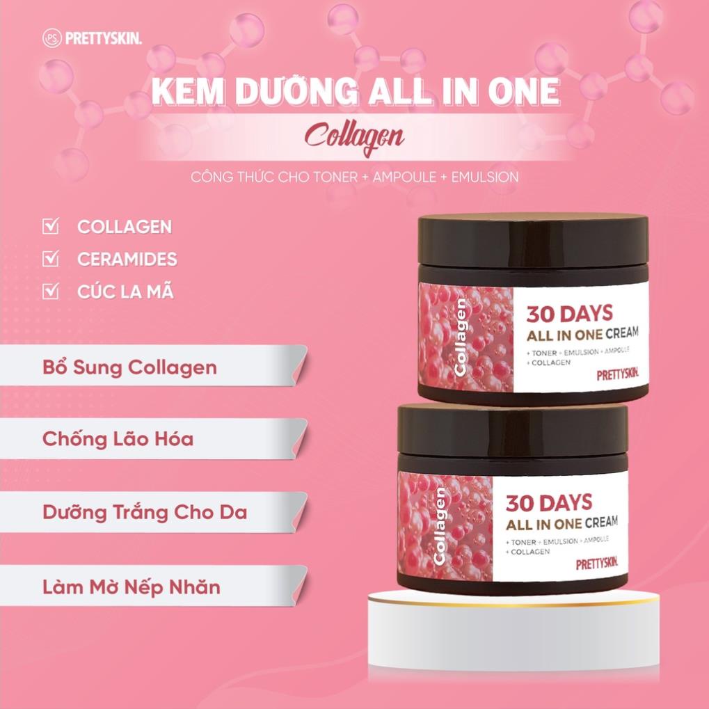 Kem Dưỡng Da Pretty Skin 30 Days All In One Cream 100ml Ngăn Ngừa Lão Hóa, Dưỡng Trắng Và Làm Đều Màu Da
