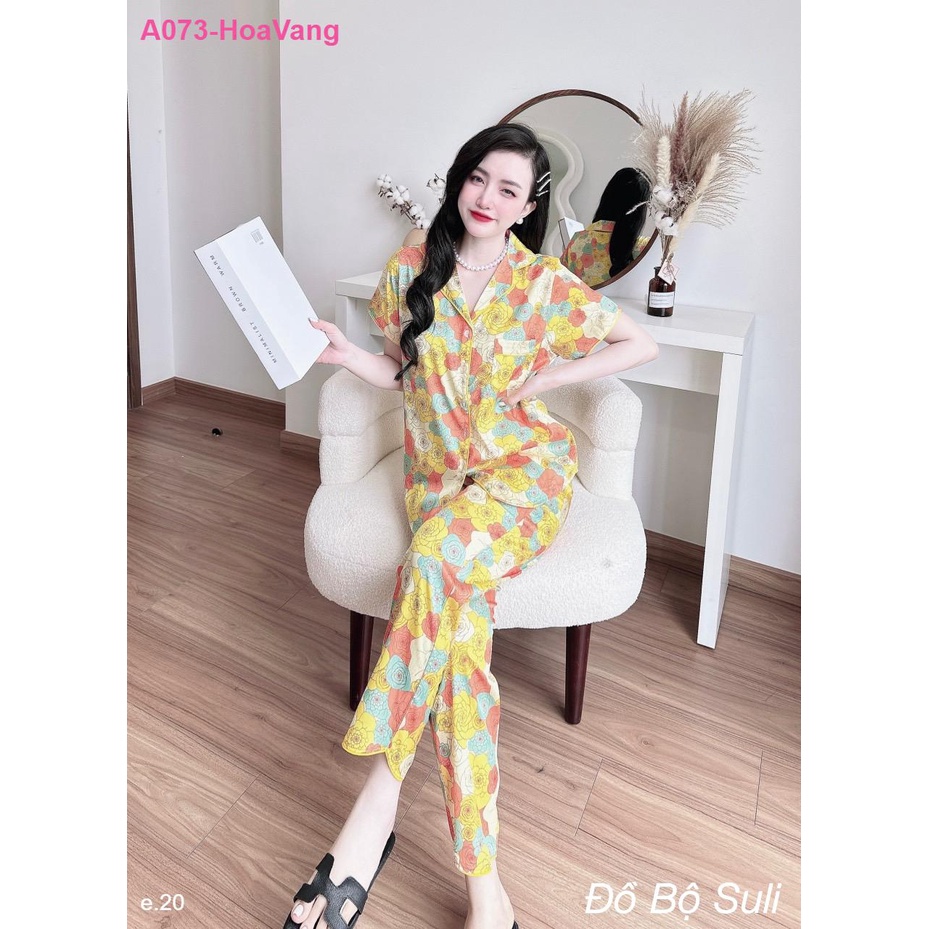 Bộ Dài Pijama Lụa Xước A073 - Đồ Bộ Suli