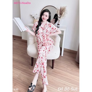 Bộ Dài Pijama Lụa Xước A073 - Đồ Bộ Suli