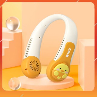 Quạt đeo cổ không cánh, Quạt mini cute sạc tích điện USB 3 cấp độ gió, hoạt độ bảo hành 12 tháng