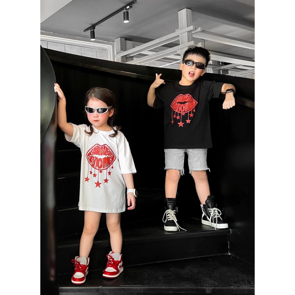 Áo thun gia đình KISS cho bé, áo phông trẻ em, unisex, TP KIDS