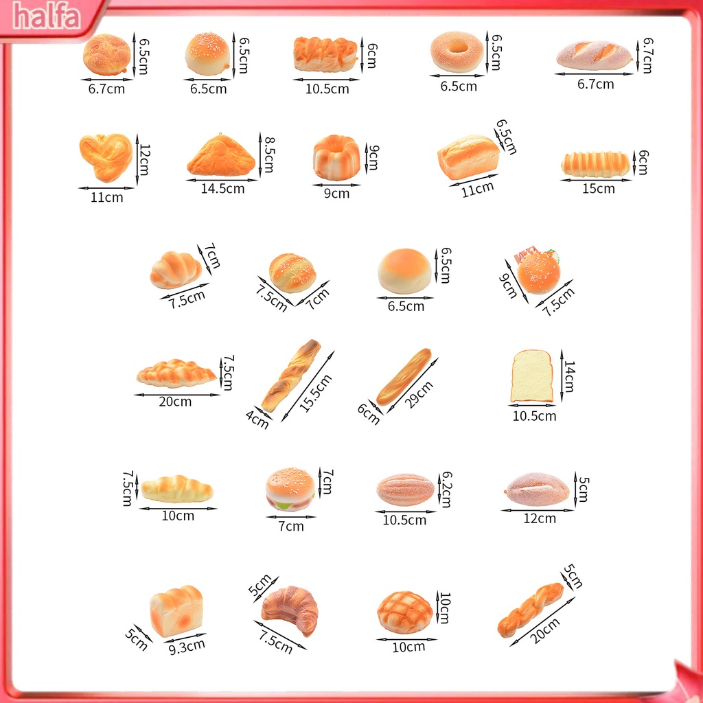 HALFA| Bánh Mì Hamburger Giả Dùng Làm Đạo Cụ Chụp Ảnh Trang Trí