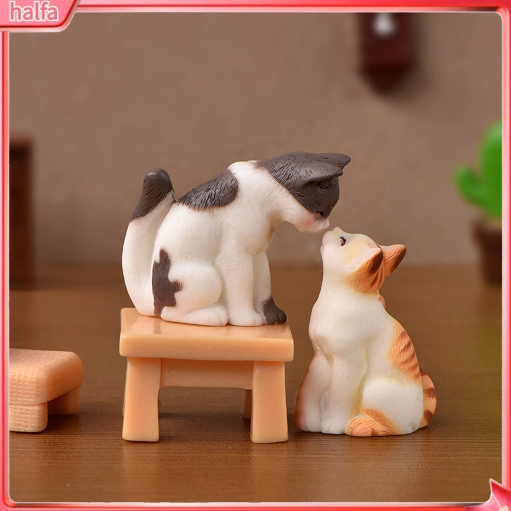 HALFA| Tượng Mèo Con Trang Trí Tiểu Cảnh Sân Vườn