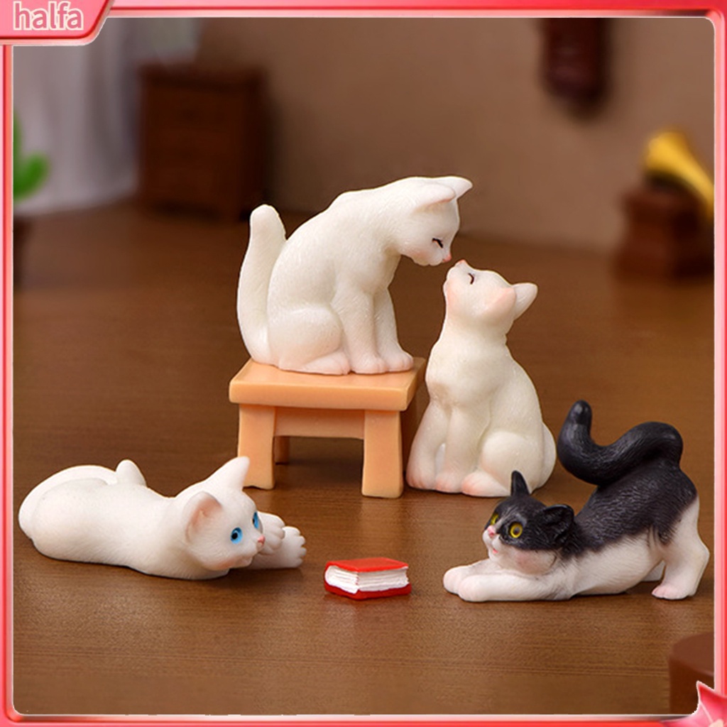HALFA| Tượng Mèo Con Trang Trí Tiểu Cảnh Sân Vườn