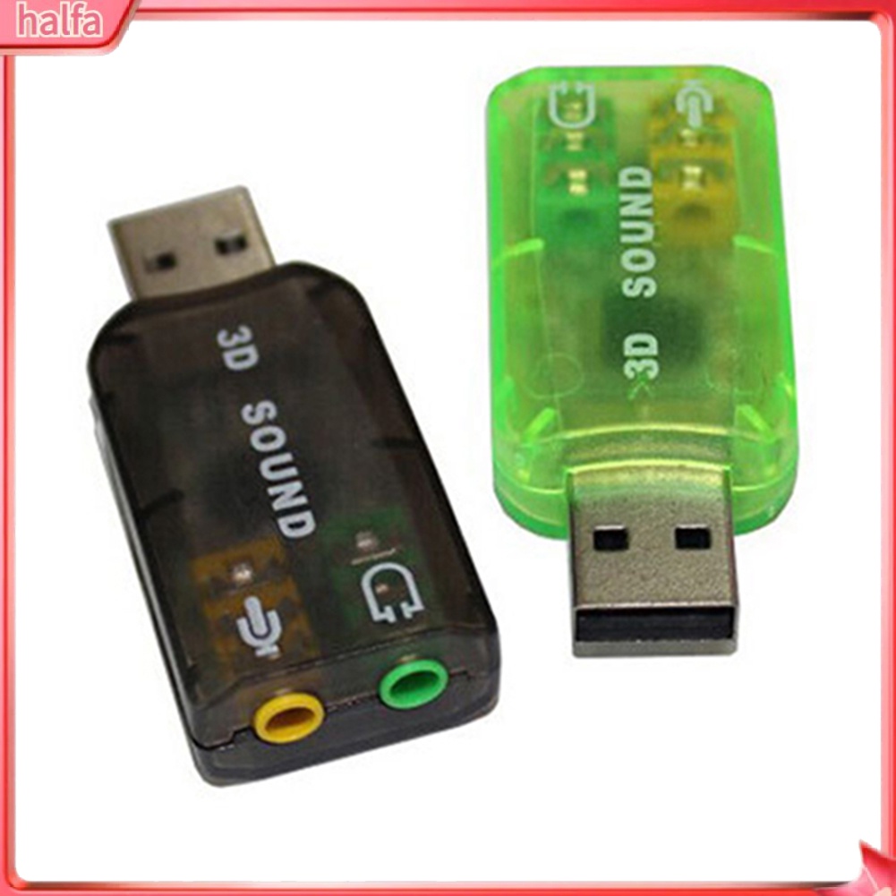 HALFA| Thẻ USB âm thanh 3D cổng USB 5.1 giắc cắm 3.5mm tiện dụng