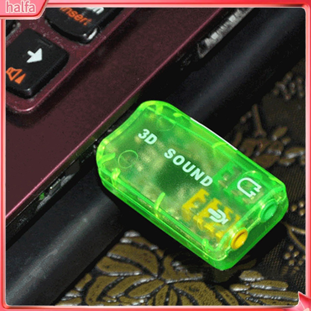 HALFA| Thẻ USB âm thanh 3D cổng USB 5.1 giắc cắm 3.5mm tiện dụng