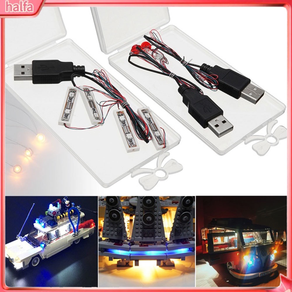 HALFA| Đèn Led Dạng Tròn Sạc Usb Dùng Để Trang Trí Lego