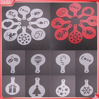 Halfa| set 8 khuôn rắc bột trang trí cà phê diy