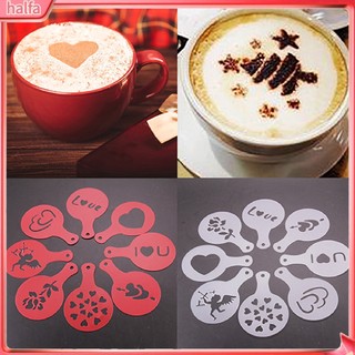 HALFA| Set 8 Khuôn Rắc Bột Trang Trí Cà Phê Diy