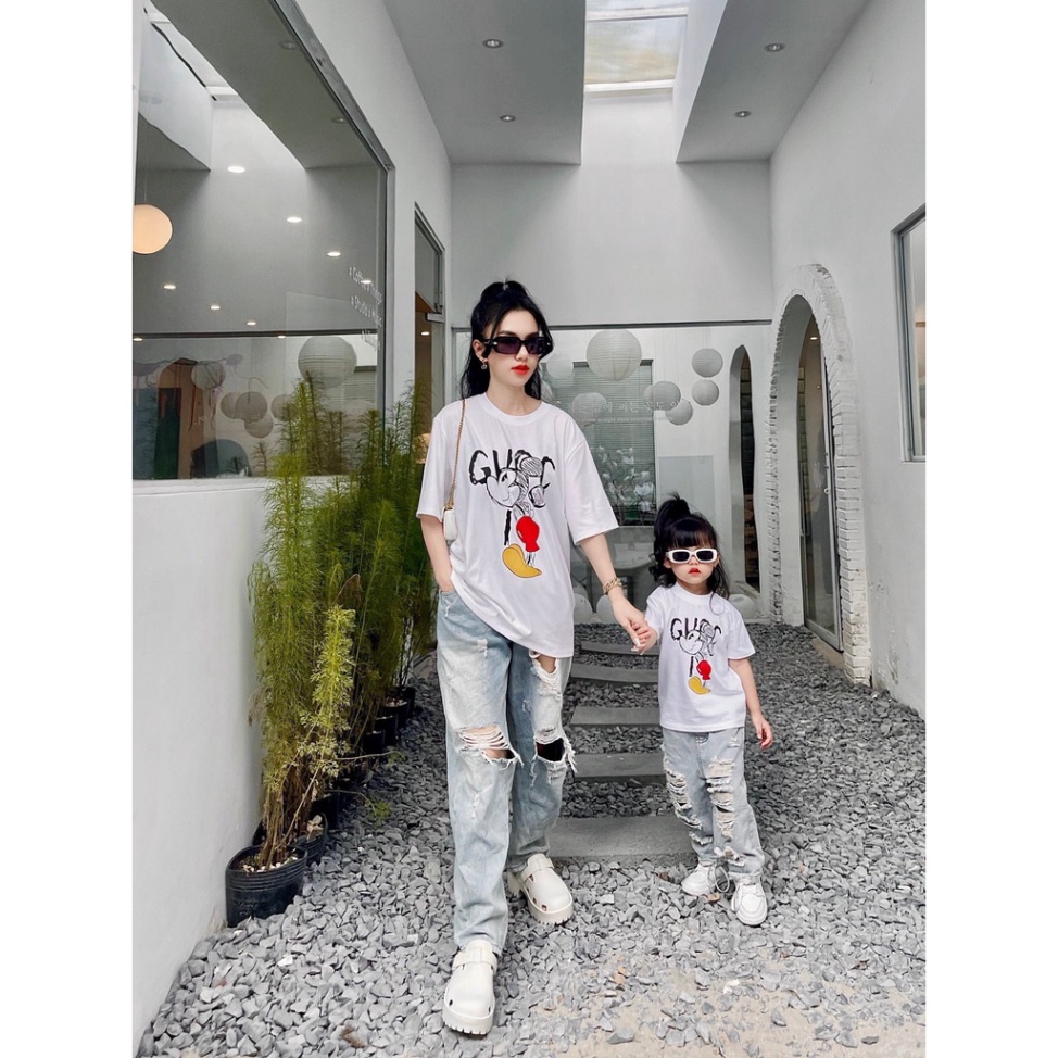 Áo thun gia đình guccii mickey cho bé, áo phông trẻ em unisex, TP Kids