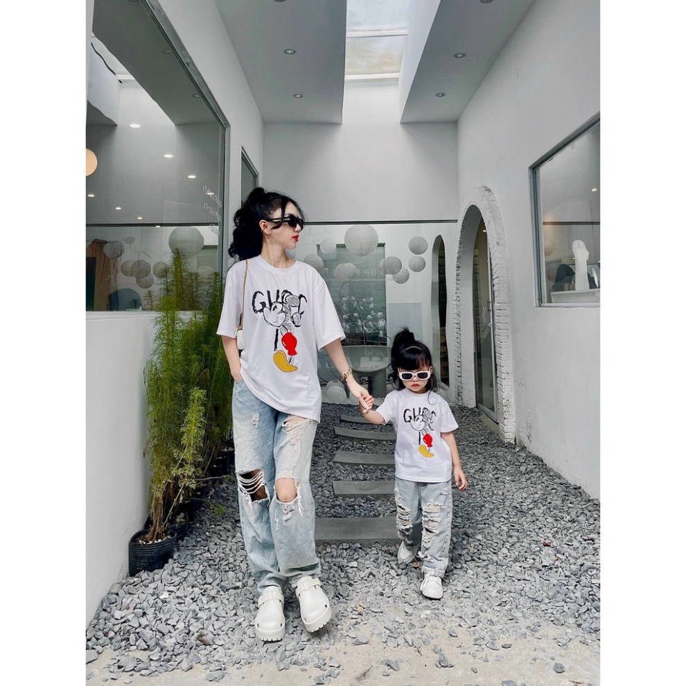 Áo thun gia đình guccii mickey cho bé, áo phông trẻ em unisex, TP Kids