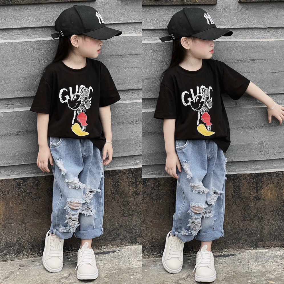 Áo thun gia đình guccii mickey cho bé, áo phông trẻ em unisex, TP Kids
