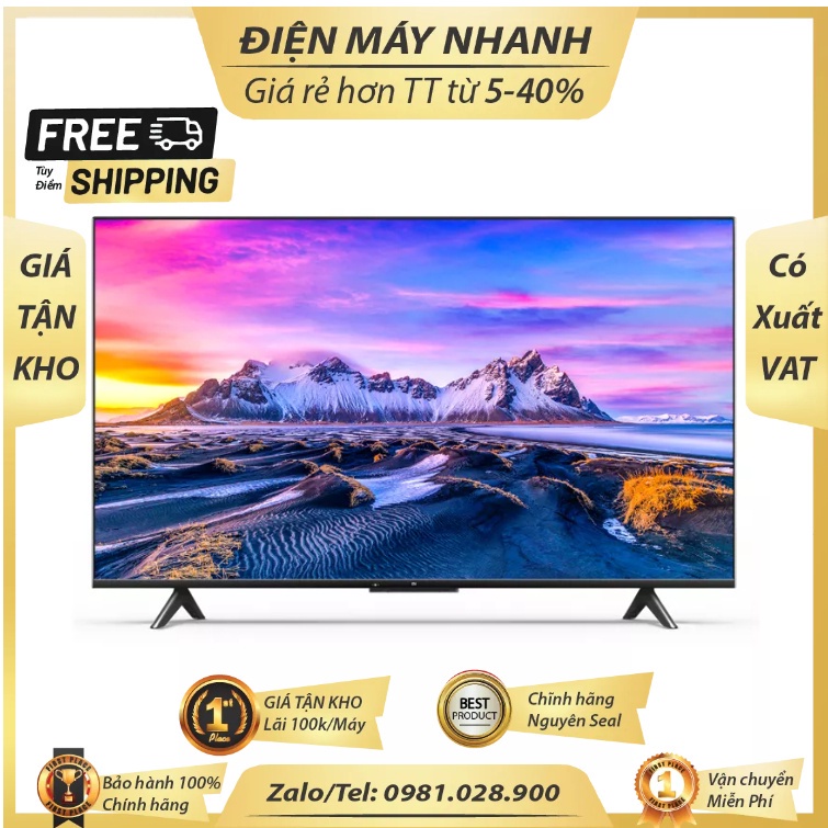 Smart Tivi Xiaomi 4K P1 55 inch Android TV 10 Mới 220V