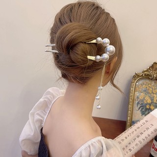 Trâm cài tóc chữ u đính ngọc trai