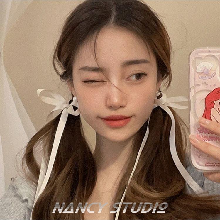 Kẹp Tóc Hai Lớp Đính Nơ Dài Nhỏ Nhắn Dành Cho Bé Gái Múa Ba Lê