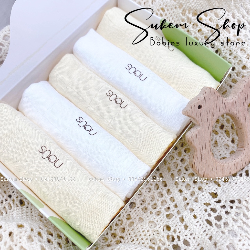 Set 5 Khăn Sữa Bamboo Sợi tre Mềm Mại Không Bám Bụi Vải Cho Bé