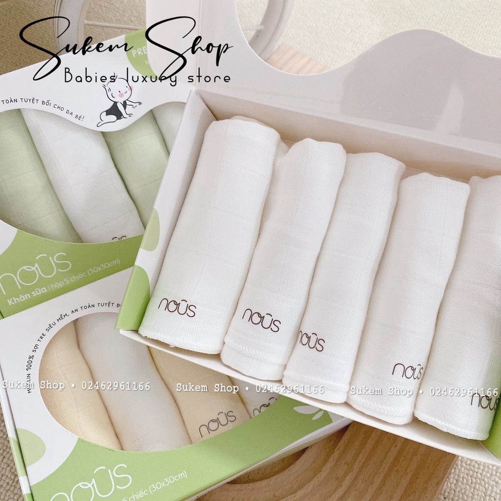 Set 5 Khăn Sữa Bamboo Sợi tre Mềm Mại Không Bám Bụi Vải Cho Bé