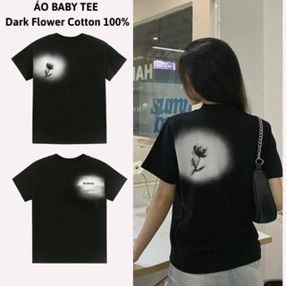 Áo Baby Tee Kealouis - Dark Flower Hoa Hồng Đen, áo thun baby tee cotton 100% localbrand.studio Seller Localbrand 2023