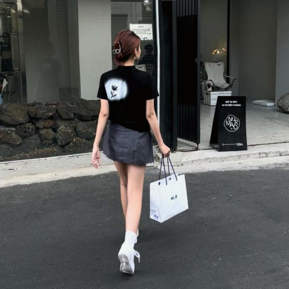 Áo Baby Tee Kealouis - Dark Flower Hoa Hồng Đen, áo thun baby tee cotton 100% localbrand.studio Seller Localbrand 2023