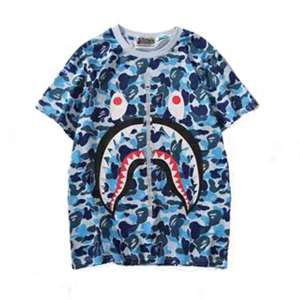 (Hot Trend) Áo Thun In Bape Cá Mập Tee Bape Cá Mập, Áo Phông Bape Cá Ngáo Unisex Form Rộng