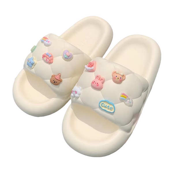 Dép Đế Dày Họa Tiết Hoạt Hình Dễ Thương Cho Bé Gái