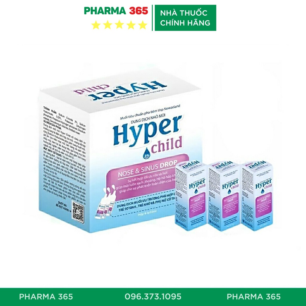 Dung Dịch Muối Ưu Trương 3% Hyper Child Nhỏ Mũi, Xịt Mũi An Toàn Cho Bé - Pharma 365