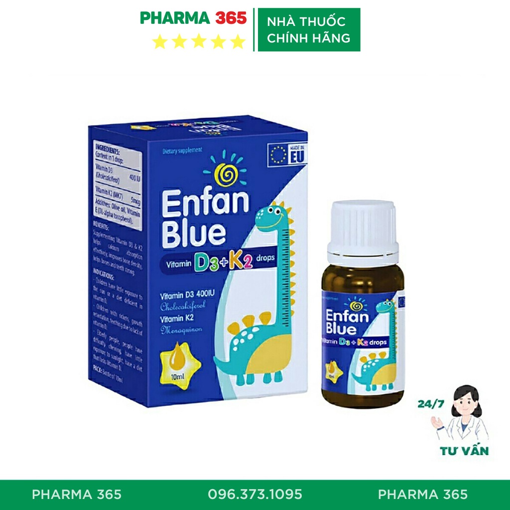 Vitamin D3 K2 MK7 Enfan Blue D3K2 Drops - Pharma 365