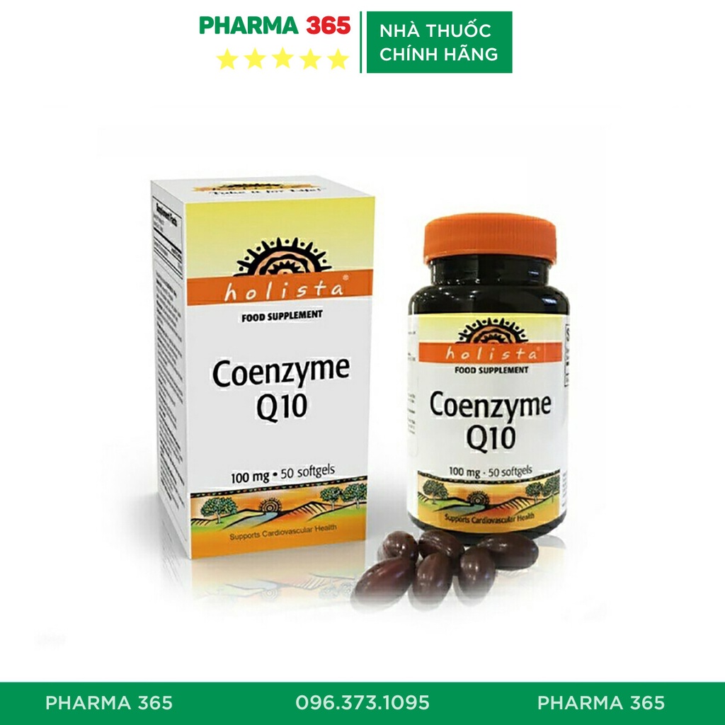 Coenzyme Q10 Holista Nhập Khẩu Canada Giảm Nguy Cơ Xơ Vữa Động Mạch Lọ 50 viên nang mềm - Pharma 365