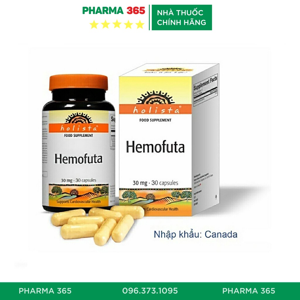 Coenzyme Q10 Holista HemoFuta Canada Giảm Nguy Cơ Xơ Vữa Động Mạch, Bệnh Tim Mạch Lọ 30 viên - Pharma 365