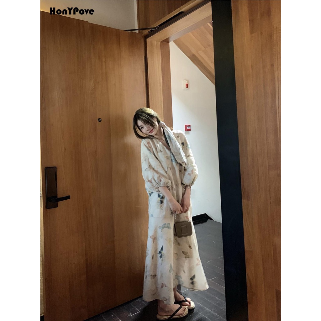 Honypove Đầm Dáng Dài Thiết Kế Mới Thời Trang Theo Phong Cách Trung Hoa Cho Nữ