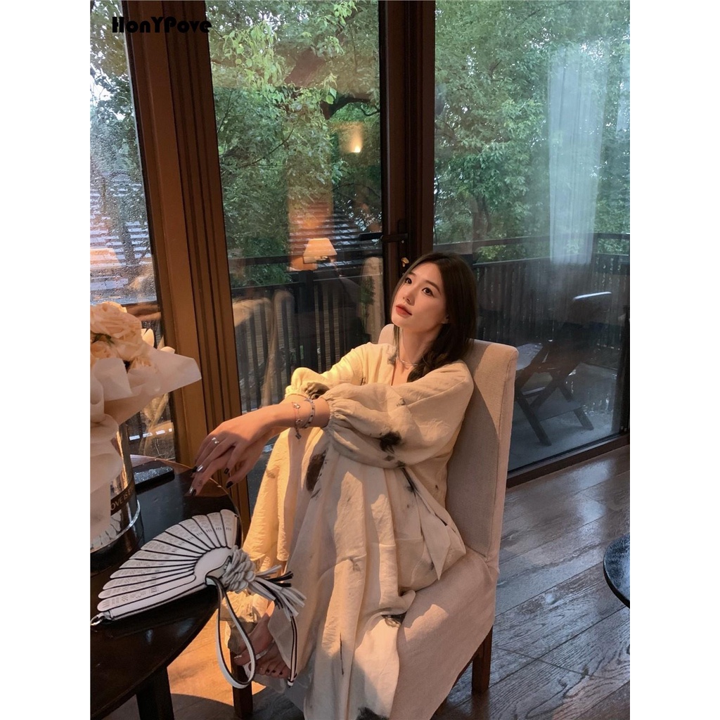 Honypove Đầm Dáng Dài Thiết Kế Mới Thời Trang Theo Phong Cách Trung Hoa Cho Nữ