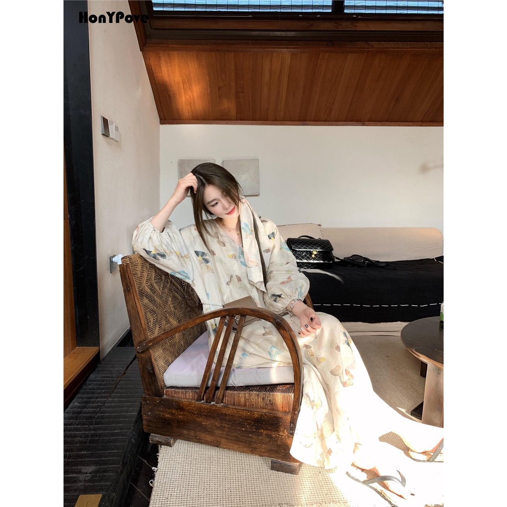 Honypove Đầm Dáng Dài Thiết Kế Mới Thời Trang Theo Phong Cách Trung Hoa Cho Nữ