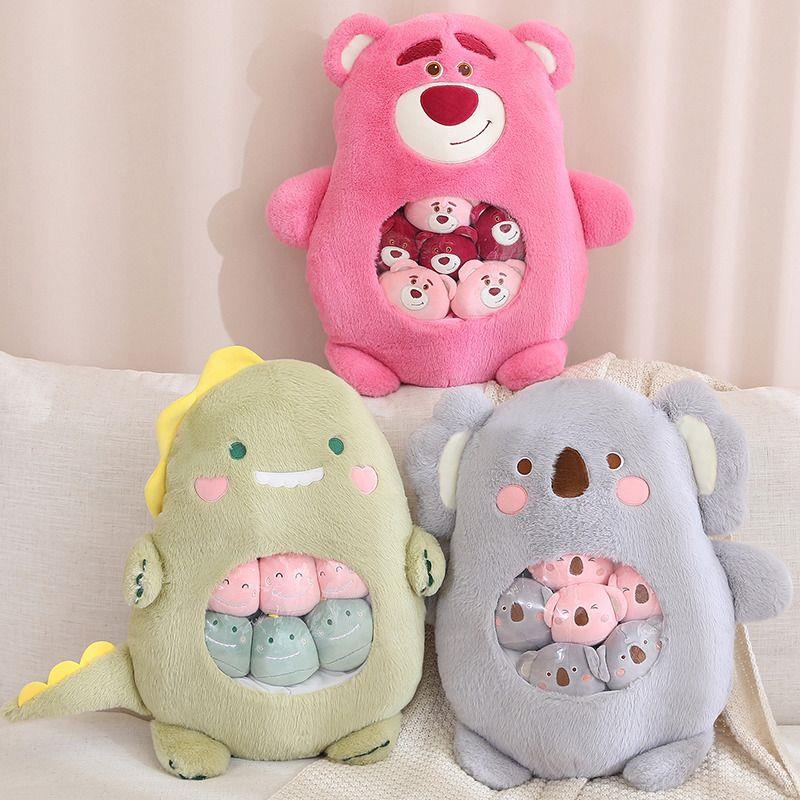 Gối Nhồi Bông Hình Bánh Snack Gấu Hồng Dễ Thương Dùng Làm Quà Tặng Sinh Nhật Cho Bé Gái