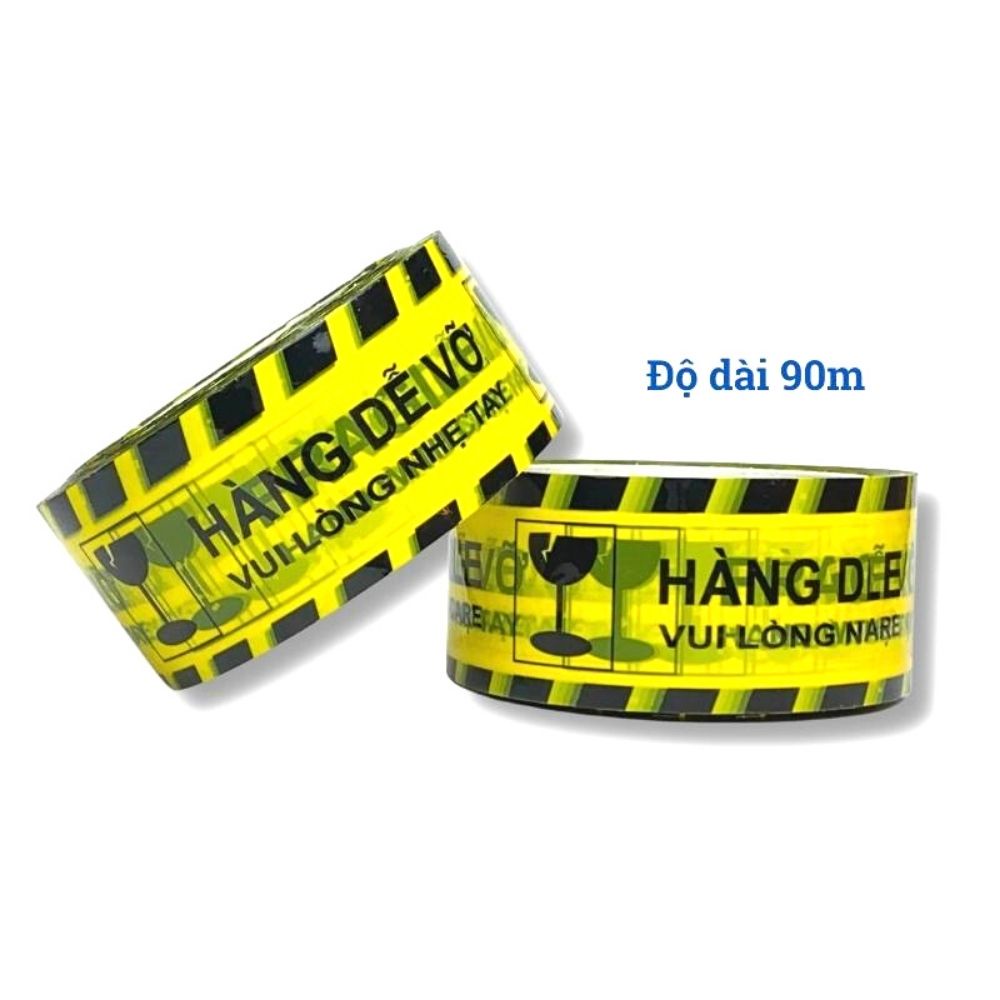 Băng keo hàng dễ vỡ vui lòng nhẹ tay 200g, băng dính giá rẻ siêu đẹp, lõi mỏng, song ngữ tránh shipper ném hàng