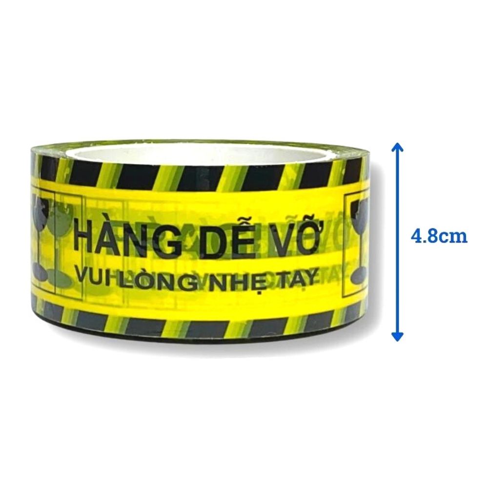 Băng keo hàng dễ vỡ vui lòng nhẹ tay 200g, băng dính giá rẻ siêu đẹp, lõi mỏng, song ngữ tránh shipper ném hàng