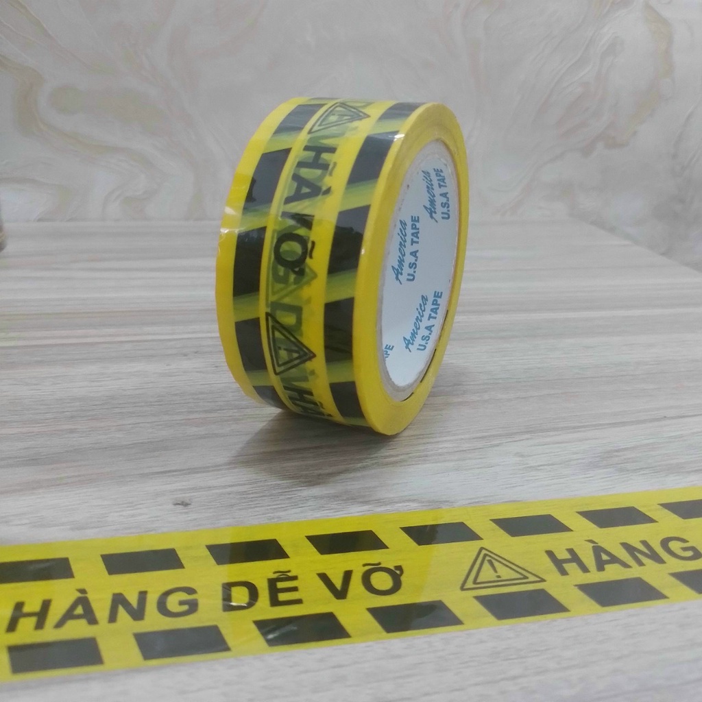 Băng keo hàng dễ vỡ vui lòng nhẹ tay 200g, băng dính giá rẻ siêu đẹp, lõi mỏng, song ngữ tránh shipper ném hàng
