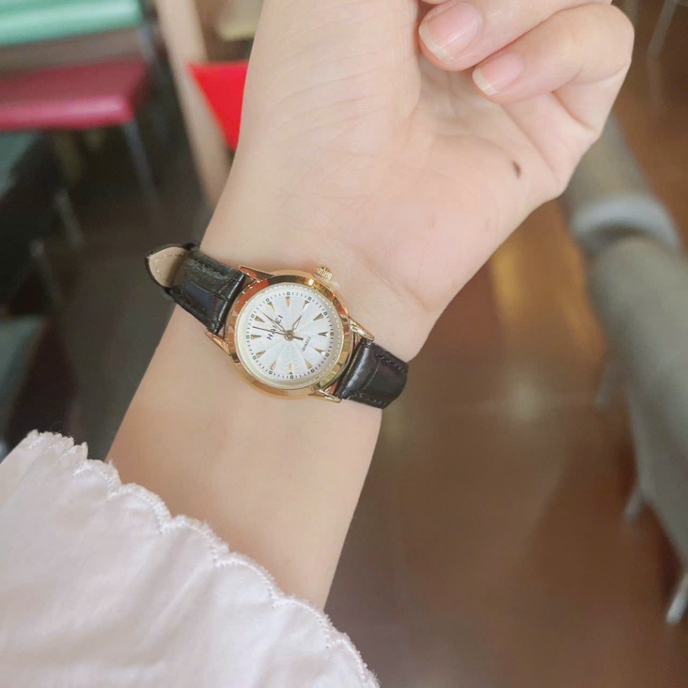 Đồng Hồ Đôi Dây Da HH139NT3 Mặt Nhỏ Chống Nước