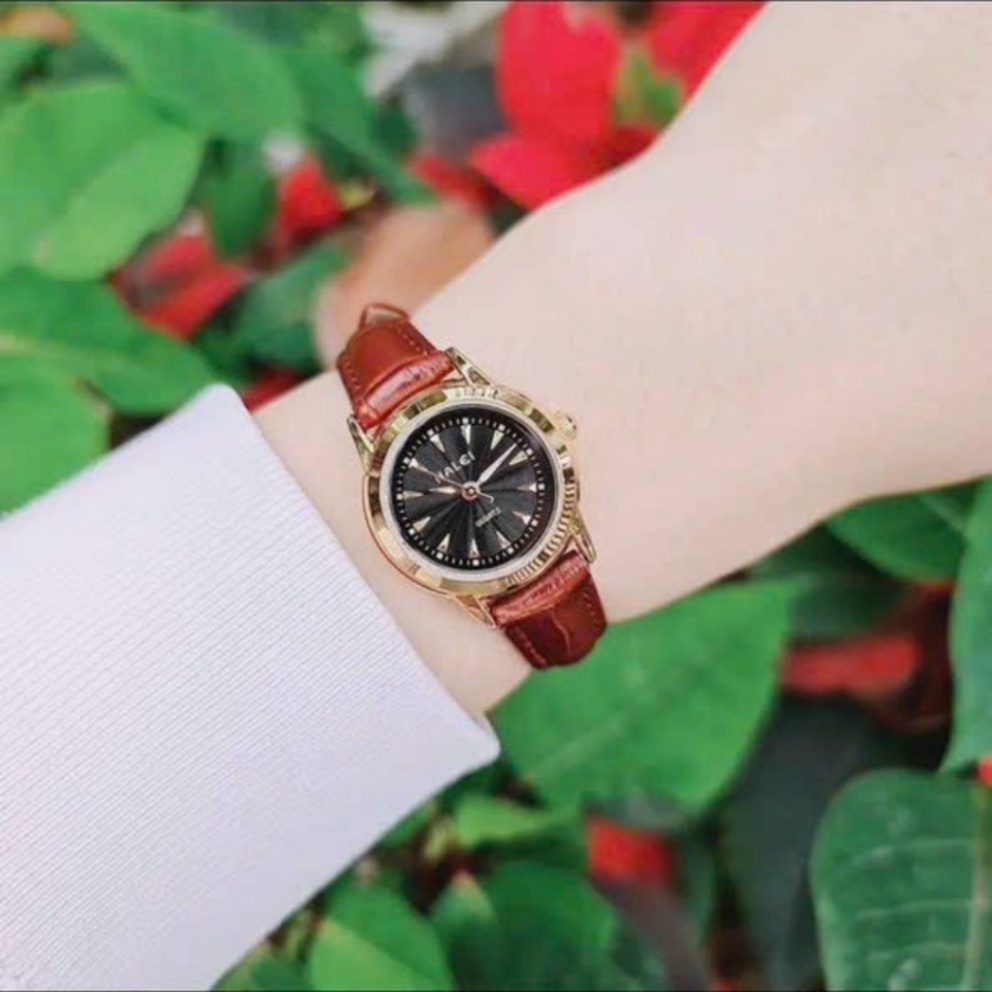 Đồng Hồ Đôi Dây Da HH139NT3 Mặt Nhỏ Chống Nước