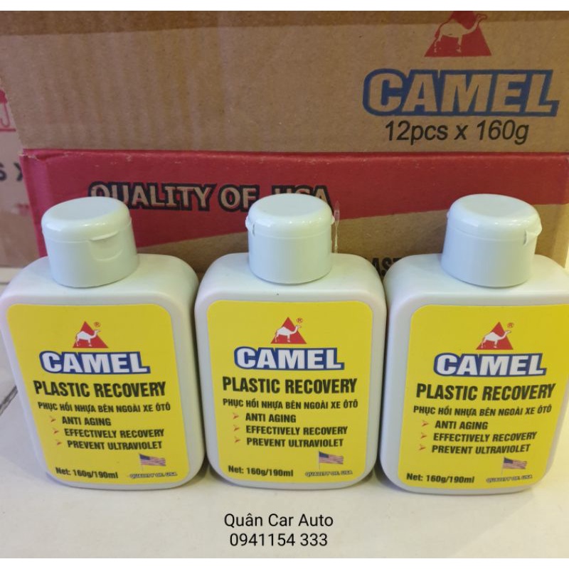 Chai phục hồi nhựa nhám xe máy, ô tô Camel giúp đen bóng nhựa xe