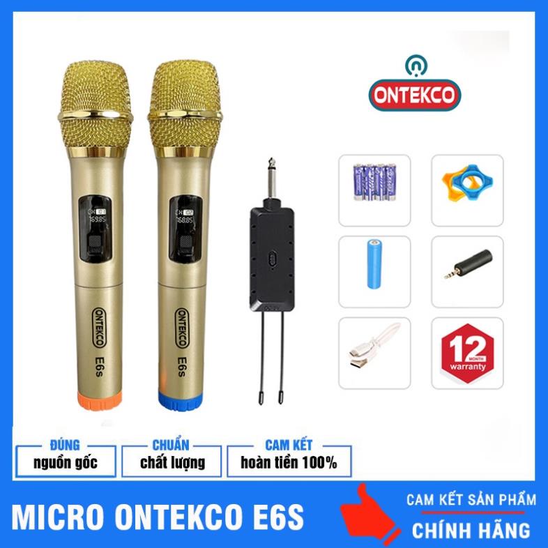 Bộ 2 Micro Không dây ONTEK E6S | K108 |W003 | W108 chính hãng, chuyên dùng cho Amply, loa kéo - bảo hành 12 tháng