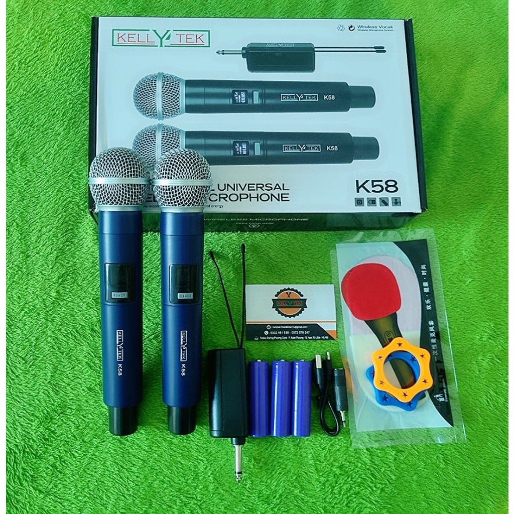 Bộ 2 Micro Không dây K108 / E6S / K108 / W003 Mic cao cấp hát KARAOKE chuyên nghiệp - Bảo hành 12 Tháng